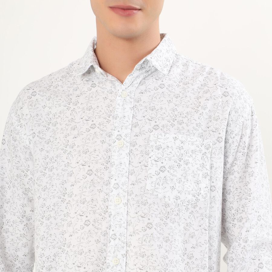 Men's 100% Cotton Casual Shirt, White, large image number null