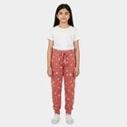 Girls Pink Regular Fit Solid Pyjama, हल्का गुलाबी, small