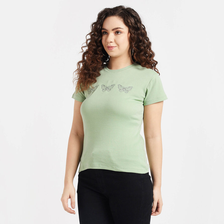 Round Neck T-Shirt, Light Green, large image number null