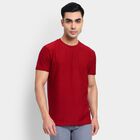 Men's Round Neck Half Sleeves T-Shirt , Maroon, small image number null