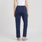 Women's Navy Blue Straight Fit Star Pyjama, नेवी ब्लू, small