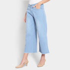 Washed Mid Rise Flared Jeans, Light Blue, small image number null