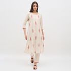 Women's Rich Eggshell White Embroidered Ethnic Set, Off White, small