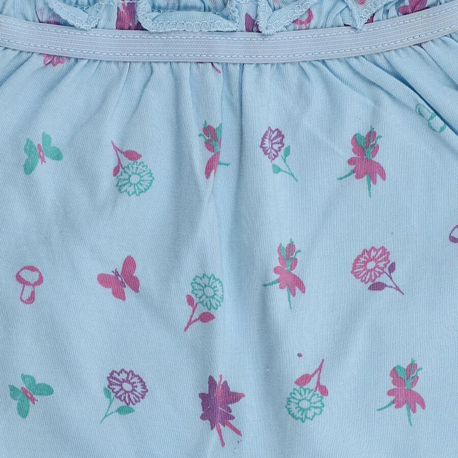 Girls' Light Blue Regular Fit Printed Bloomers, Light Blue, large image number null