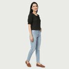 Women's Black Neck Top, Black, small