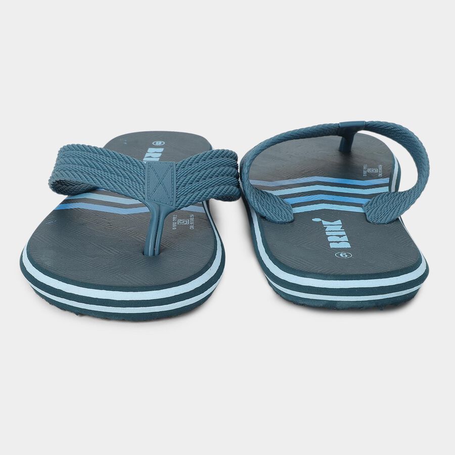 Men's Blue Slip-On Flip-Flops, नीला, large