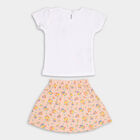 Infant Girl's Cotton Top Skirt, Peach, small image number null