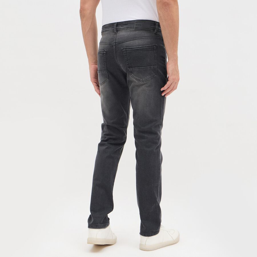 Men's Stonewashed Blue Slim Fit Jeans, Black, large