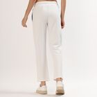 Women's Bright White and Royal Blue Straight Fit Striped Track Pants, सफ़ेद, small image number null