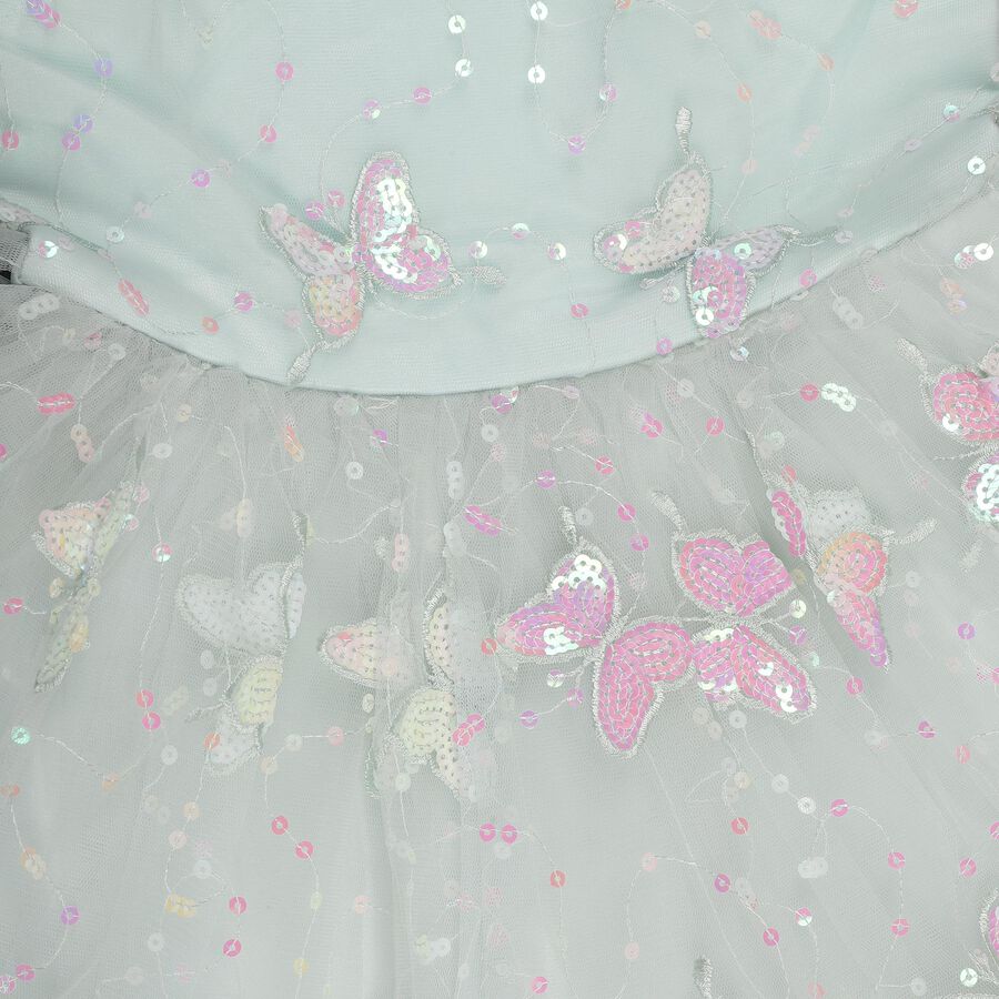 Girls' Frock, हल्का हरा, large image number null