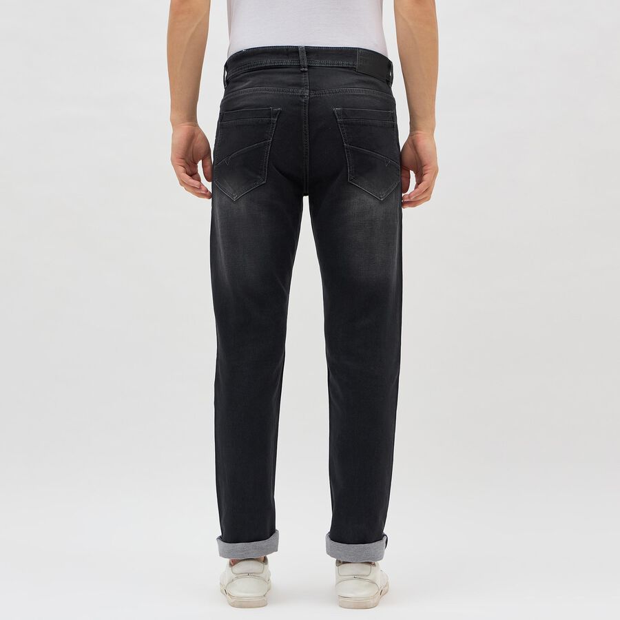 Men's Dark Charcoal Black Slim Fit Jeans, गहरा ग्रे, large image number null