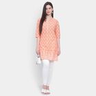 Printed 3/4th Sleeve Kurta, Peach, small image number null