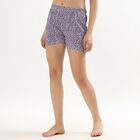 Women's Deep Purple Floral Printed Shorts, Purple, small image number null