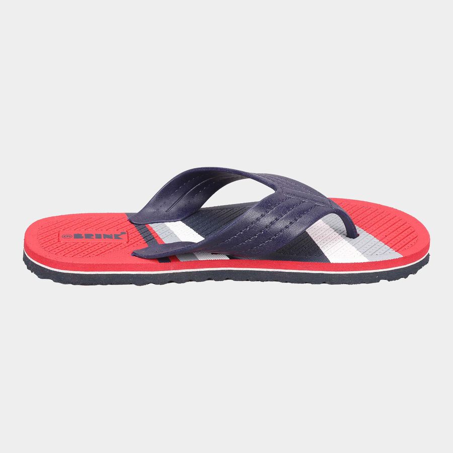 Men Printed Slip-On Flip Flops, Red, large image number null
