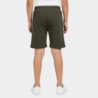 Boys' Olive Regular Fit Drawstring Bermuda Shorts, Olive, small