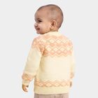 Infants' Peach Crew Neck Printed Pullover, पीच, small
