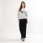 Women's Light Grey Crew Neck Casual Sweatshirt, Melange Light Grey, small image number null