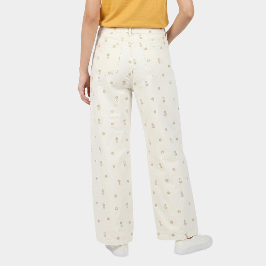 Women's White Straight Fit Classic Jeans, White, large