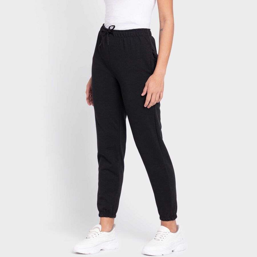 Solid Winter Track Pants, Black, large image number null