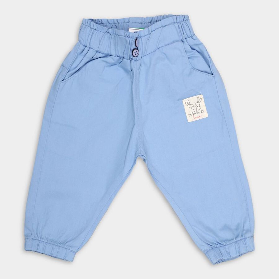 Infants' Cotton Trousers, Mid Blue, large image number null