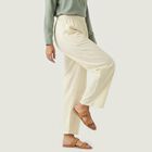 Women's Wide-Leg Solid Palazzos, Ecru Melange, small