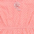 Girls Bright Coral Round Neck Casual T-Shirt, मूँगा (कोरल), small