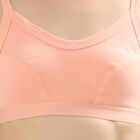 Ladies' Soft Peach Cotton V-Neck Basic Bra, Peach, small image number null