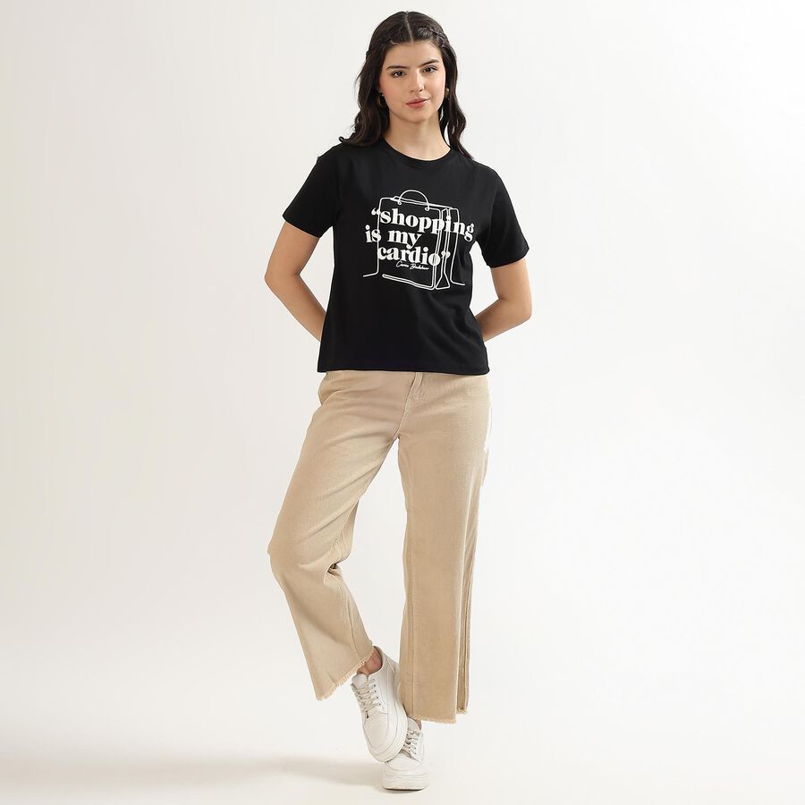 Ladies' 100% Cotton High Rise Jeans , Off White, large image number null