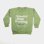 Boys' Green Round Neck Pullover Sweatshirt, हल्का हरा, small