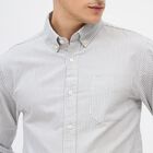 Men's Light Grey Cotton Button Down Slim Fit Casual Shirt, हल्का ग्रे, small image number null