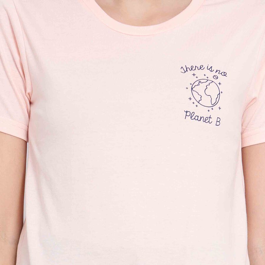 Round Neck T-Shirt, Peach, large image number null