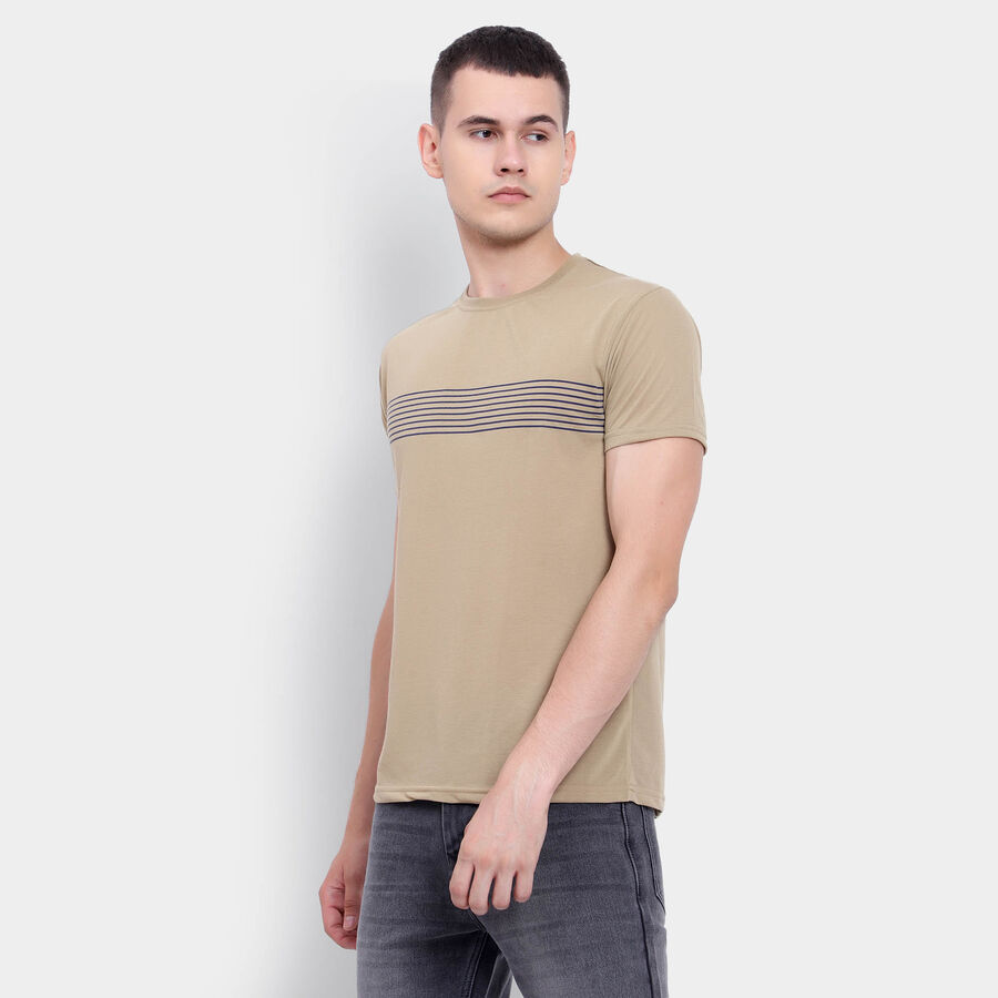 Round Neck T-Shirt, Beige, large image number null