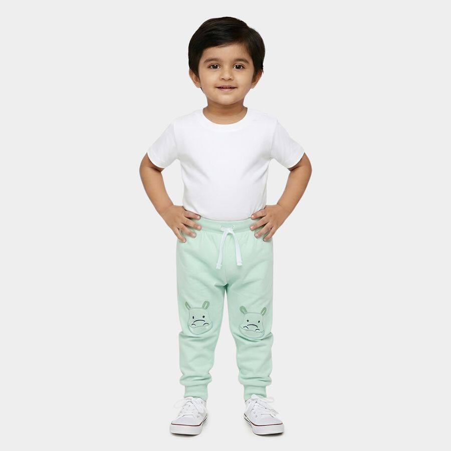 Infants' Mint Green Regular Fit Hippo Printed Pyjama, Light Green, large