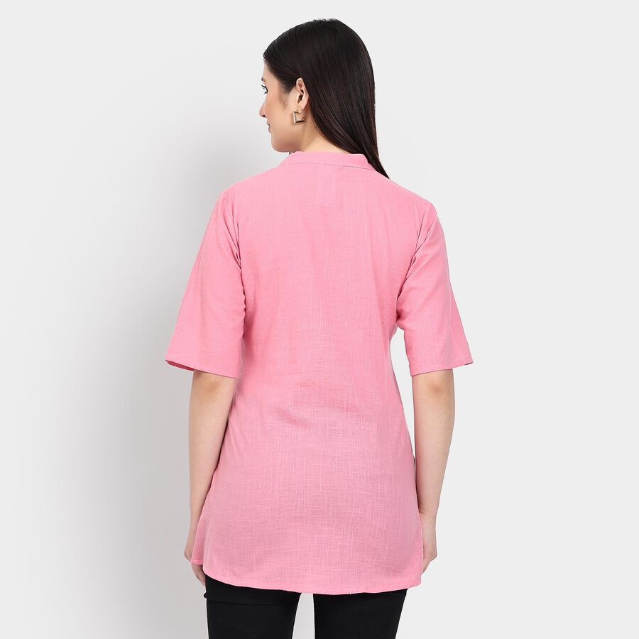 Ladies' 100% Cotton Kurti , गुलाबी, large