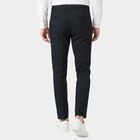 Men's Slim Fit Formal Trousers, गहरा नीला, small