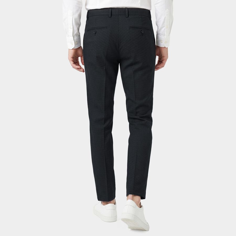 Men's Slim Fit Formal Trousers, गहरा नीला, large