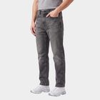 Men's Dark Grey Straight Fit Washed Jeans, Dark Grey, small