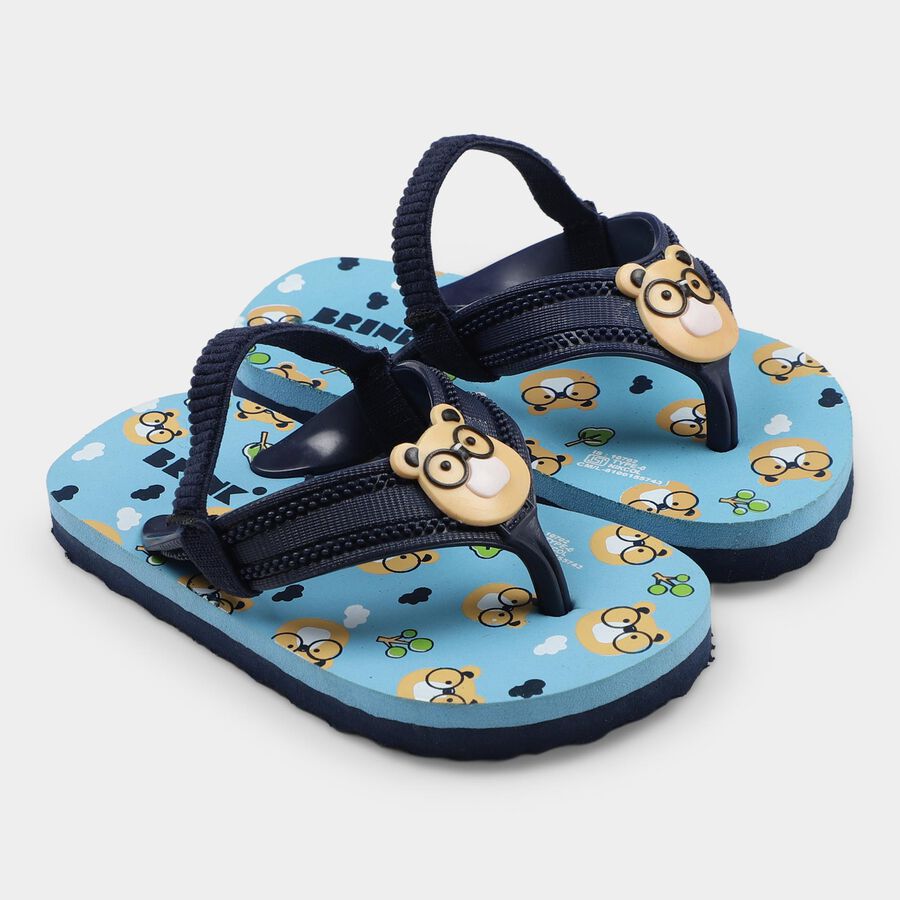 Kids Navy Blue Back Strap Flip-Flops, नेवी ब्लू, large