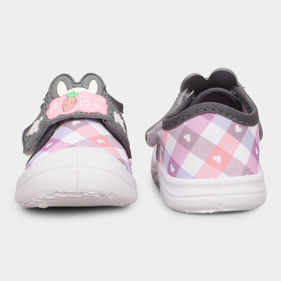 Girls Bright Pink Velcro Casual Shoes, गुलाबी, large