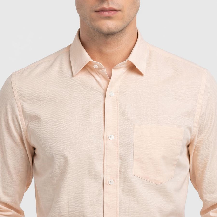 Men's Peach Formal Shirt, पीच, large