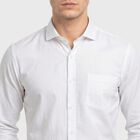 Men's White Cotton Spread Collar Regular Fit Formal Shirt, सफ़ेद, small