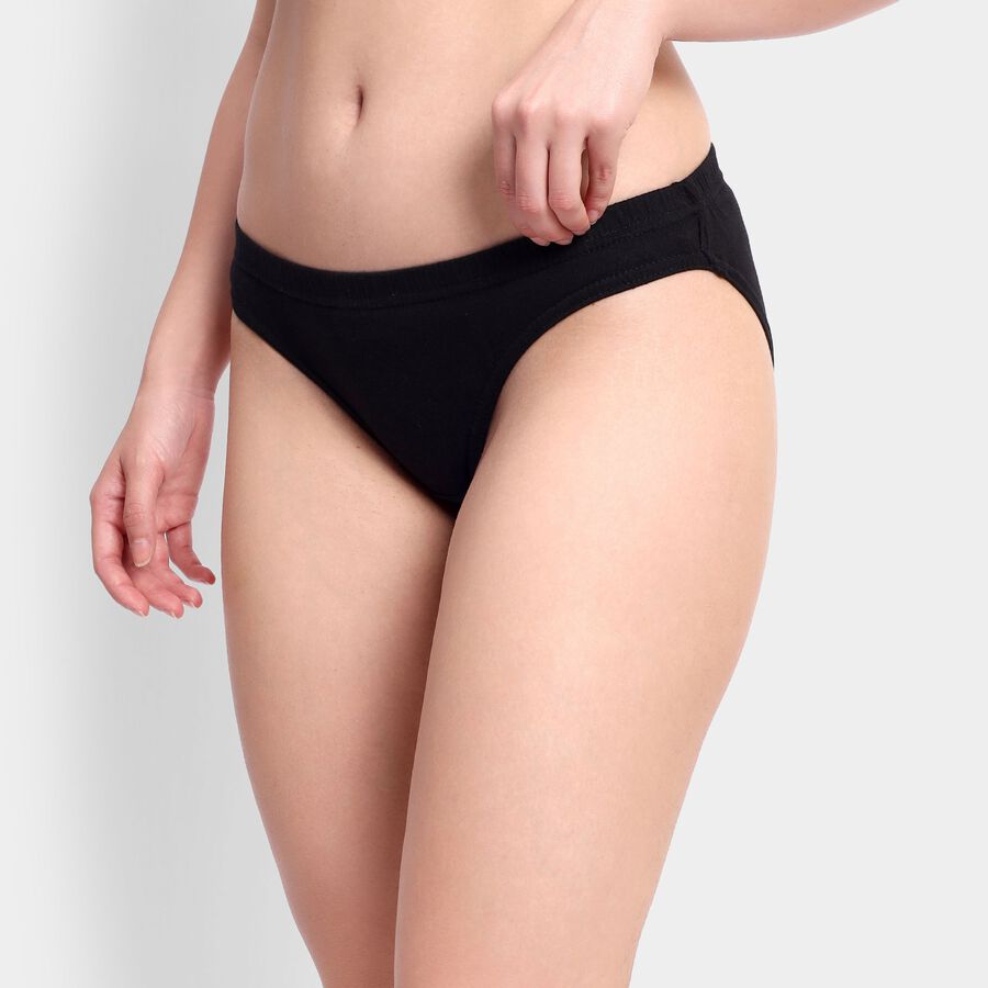Ladies' 100% Cotton Panty, काला, large image number null