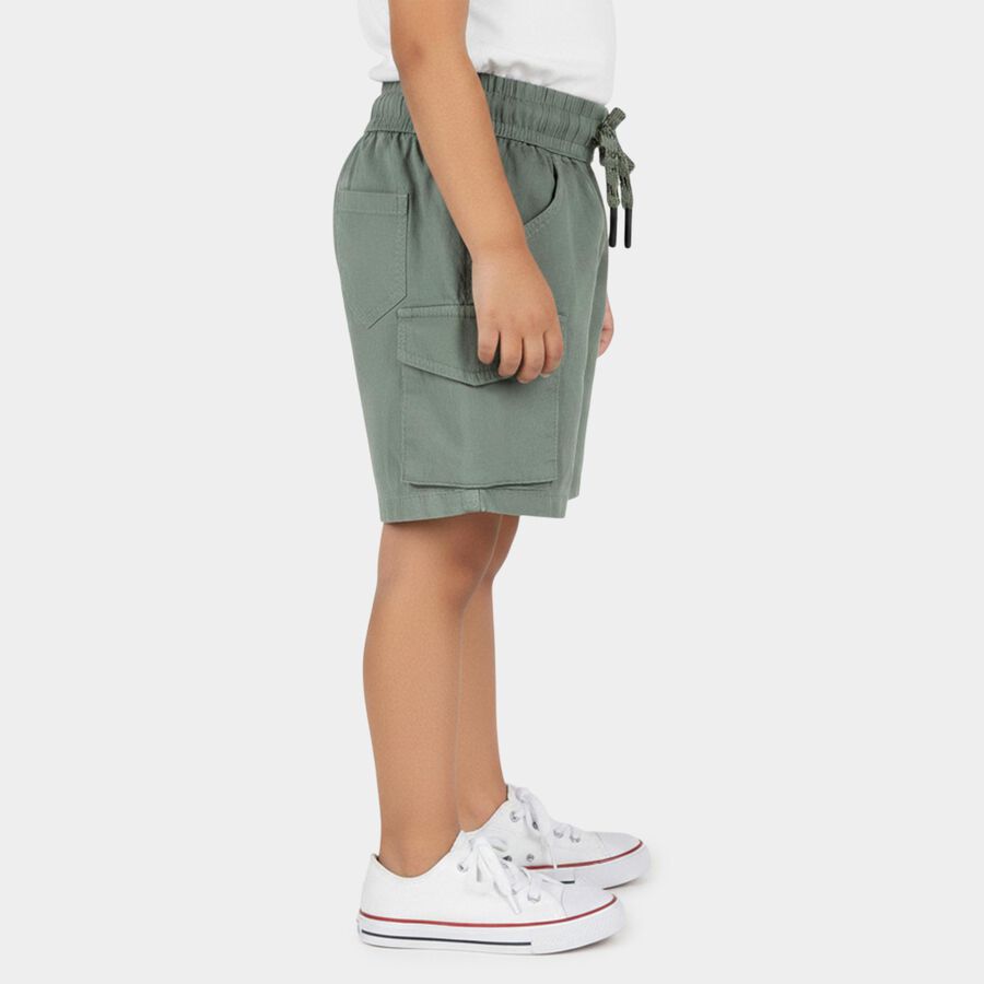Boys' Olive Green Cotton Cargo Bermuda Shorts, Light Green, large