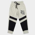Boys Ecru Melange Jogger Graphic Printed Pyjama, Ecru Melange, small
