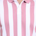 Men's Collared Half Sleeves T-Shirt, गुलाबी, small image number null