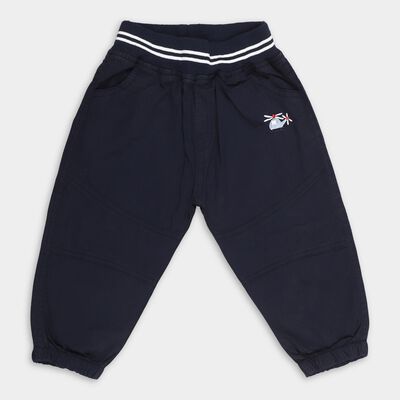 Infants' Deep Navy Blue Elastic Waist Jogger Trousers