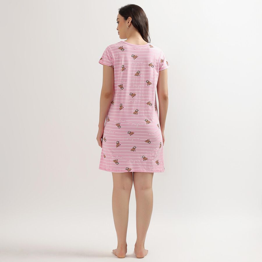 Ladies' 100% Cotton Nighty, Light Pink, large image number null