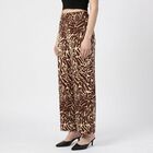 Women's Brown Wide Leg Printed Trousers, Brown, small