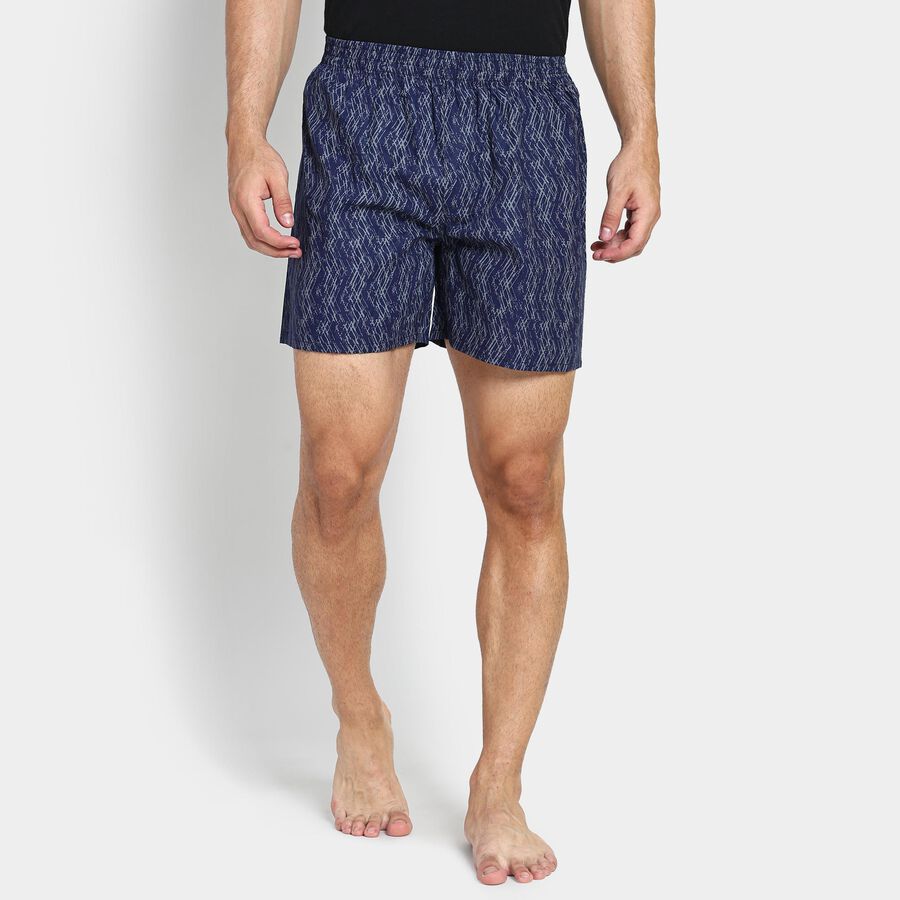 Men's Cotton Boxers, नेवी ब्लू, large