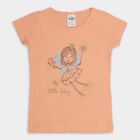 Girls' 100% Cotton T-Shirt , Peach, small image number null